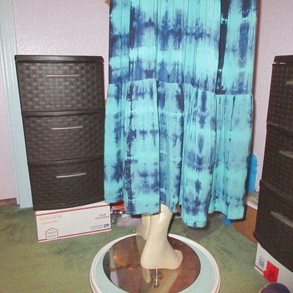 Natural Life Rebecca Womens Dress Size S Pockets Woven Midi Tiered Babydoll Boho - Picture 10 of 12